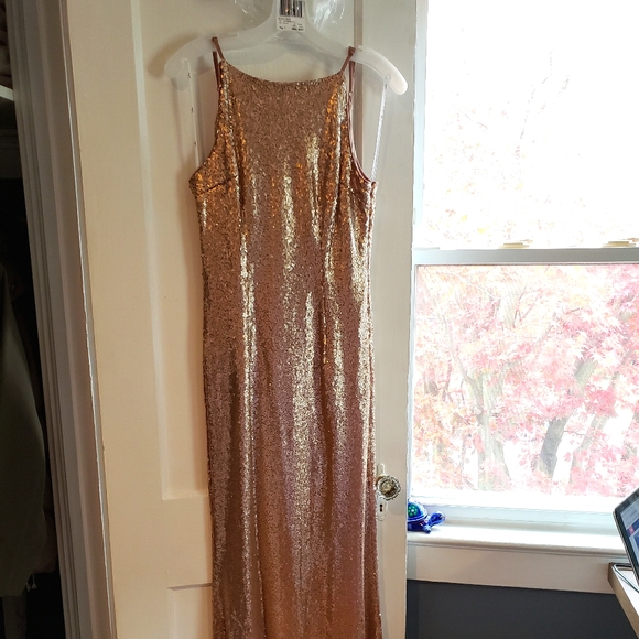 Rose Gold Sequins Gown (Lulus - M) - Picture 1 of 5